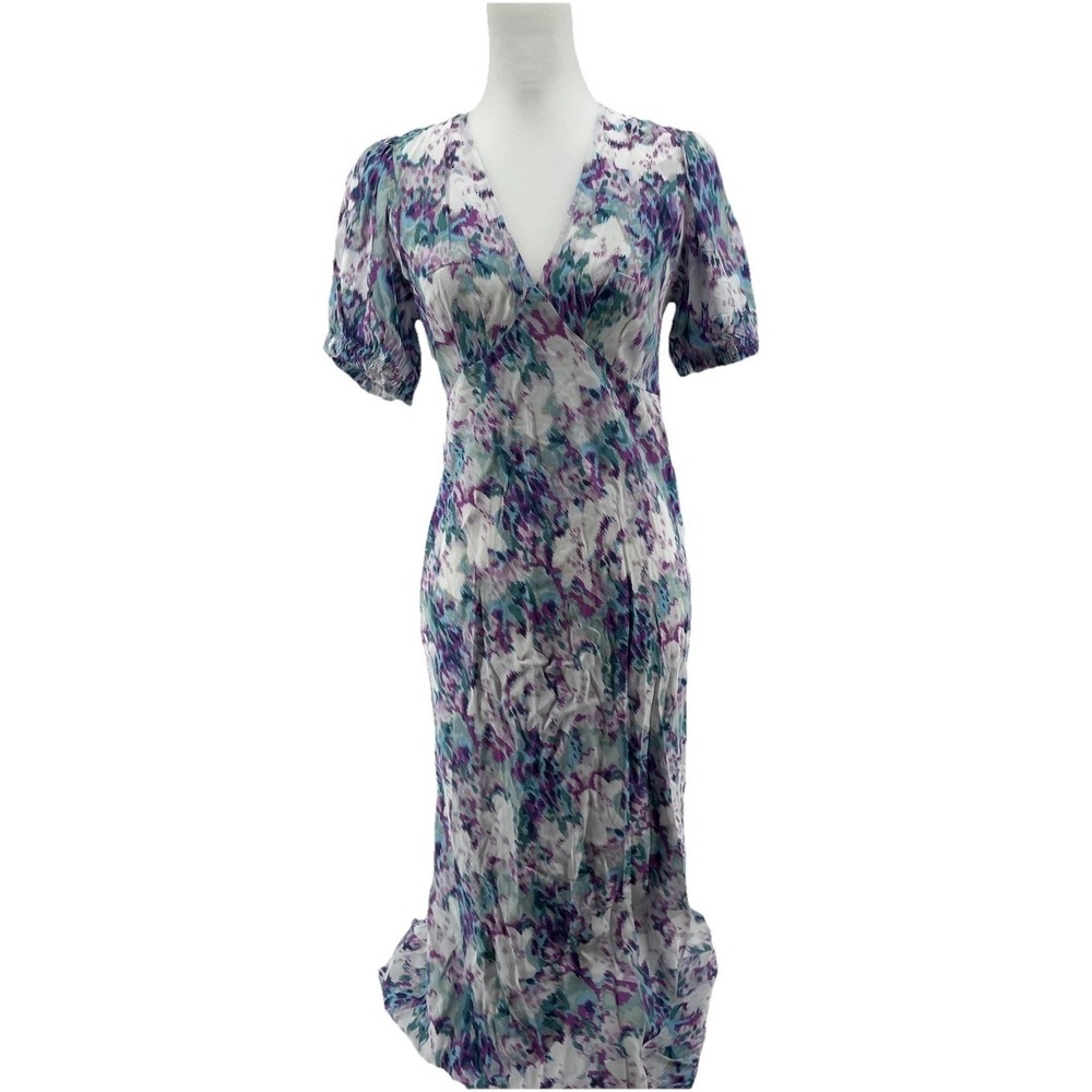 A New Day Long Midi Dress Women's XS‎ Floral Puff Sleeve Fairy Brunch Career NEW